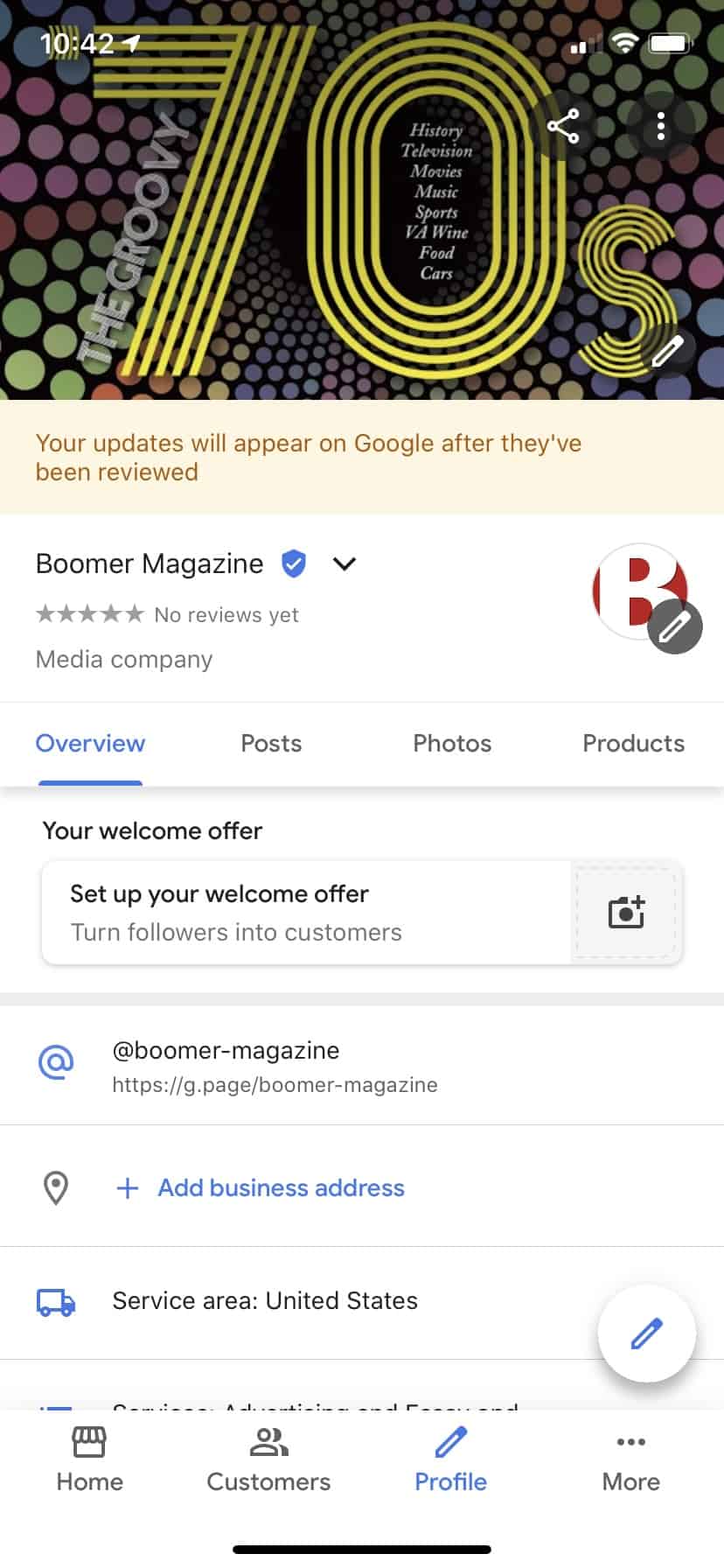 My Business app for Boomer Magazine screenshot