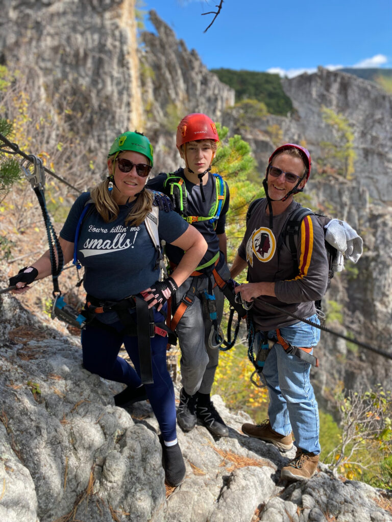 Ross family hiking at Nelson Rocks, West Virginia