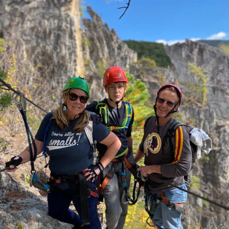 Ross family hiking at Nelson Rocks, West Virginia